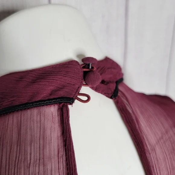 Free People Sheer Bell Sleeve Mini Dress w/ Sequins and Embroidery, size Small - Picture 6 of 10